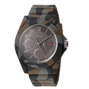 Watch strap (Strap + Case combination) Fossil FS5326 Silicone Brown